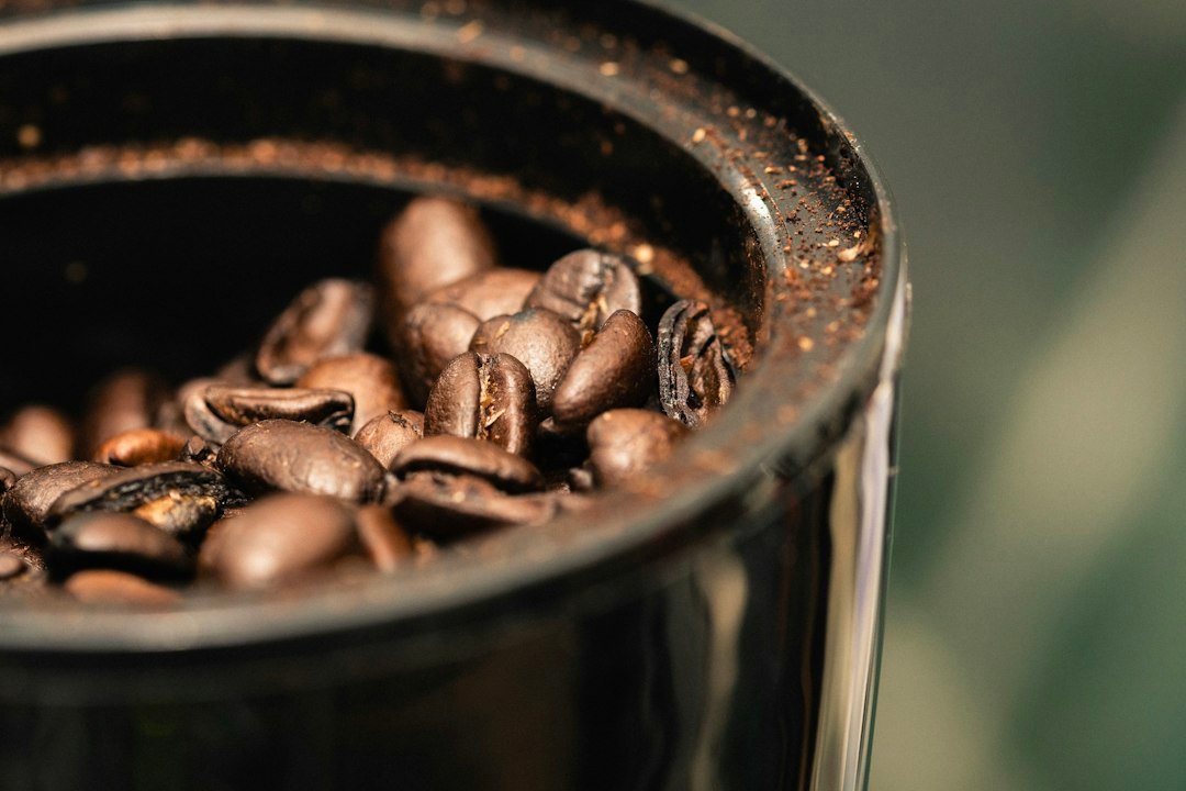 Coffee equipment arranged in a kitchen