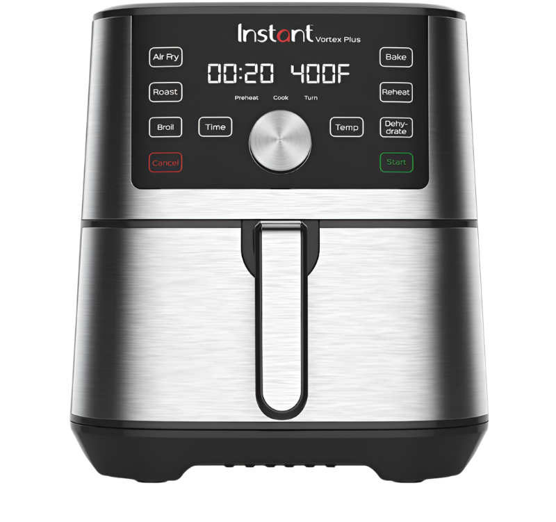 Instant Pot Vortex Plus 4-quart compact air fryer in stainless steel