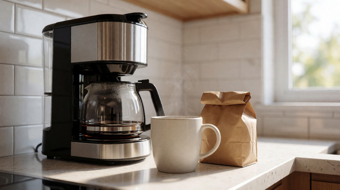 Compact coffee maker setup